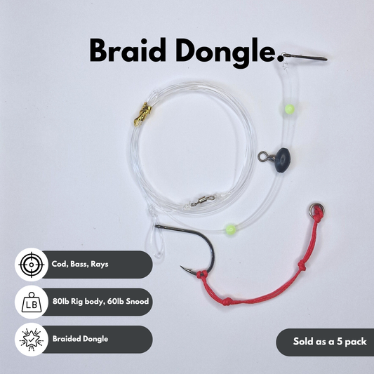 Braid Dongle Pulley Rig - 5 Pack