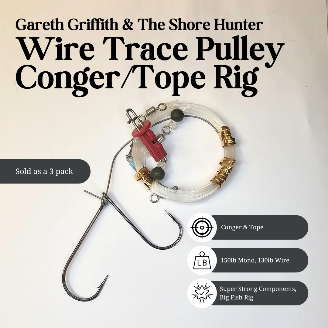Gareth Griffith & The Shore Hunter Wire Trace Pulley Conger/Tope Rig - 3 pack