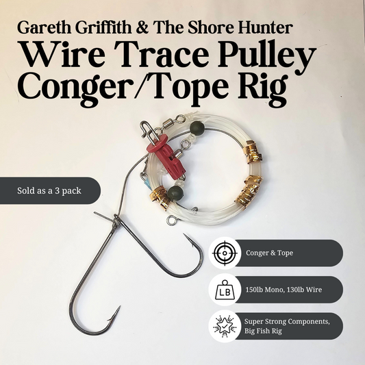 Gareth Griffith & The Shore Hunter Wire Trace Pulley Conger/Tope Rig - 3 pack