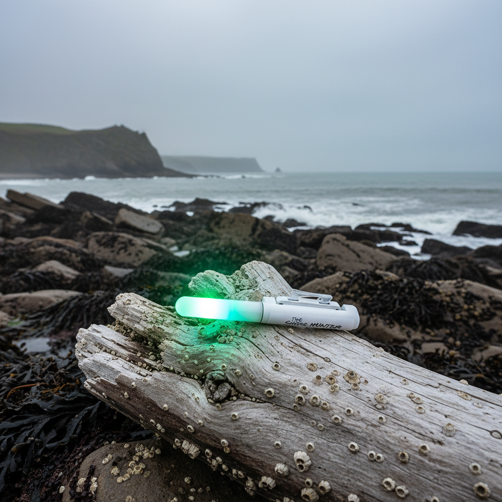 Flashy Bite Tip Light by The Shore Hunter & Spare Battery.
