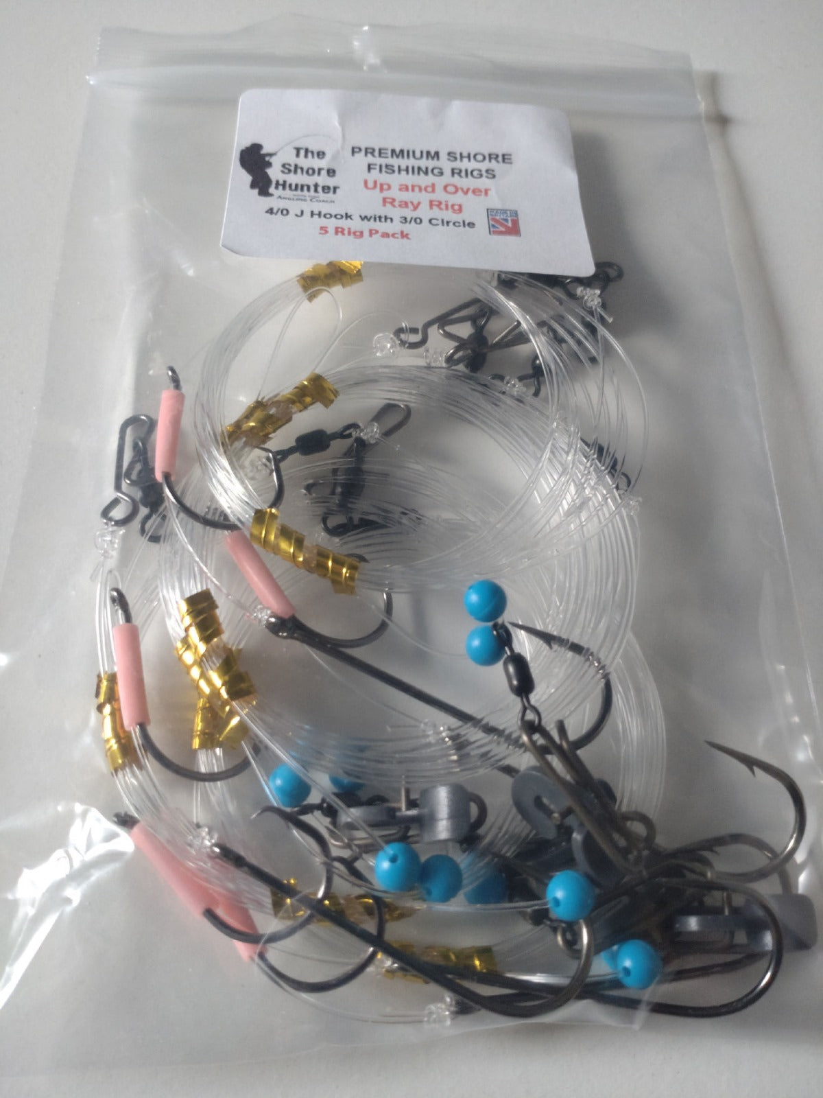 Ray Beach Rig Shore Hunter Up and Over Ray Rig. (Big Bait Clip) ** 5 RIG PACK ...