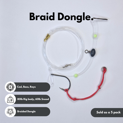 Braid Dongle Pulley Rig - 5 Pack