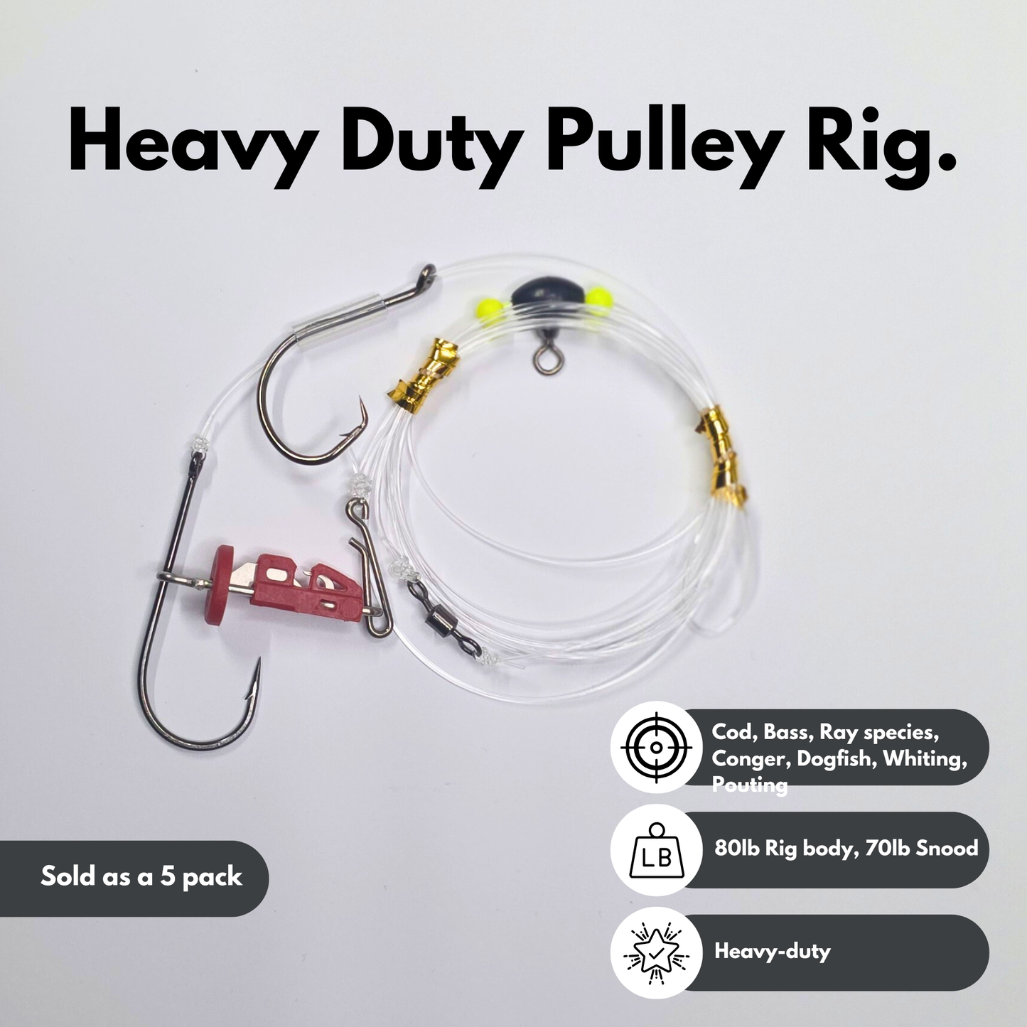 Heavy Duty Pulley Rig (Gemini Splashdown) - 5 pack – The Shore Hunter