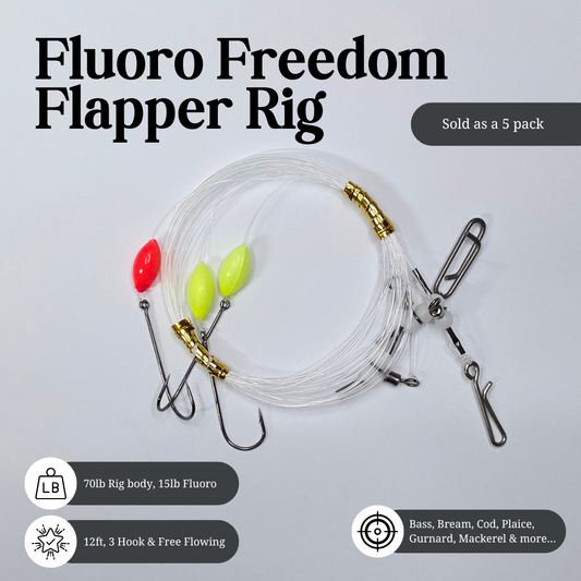 Fluoro Freedom Flapper Rig - 5 pack
