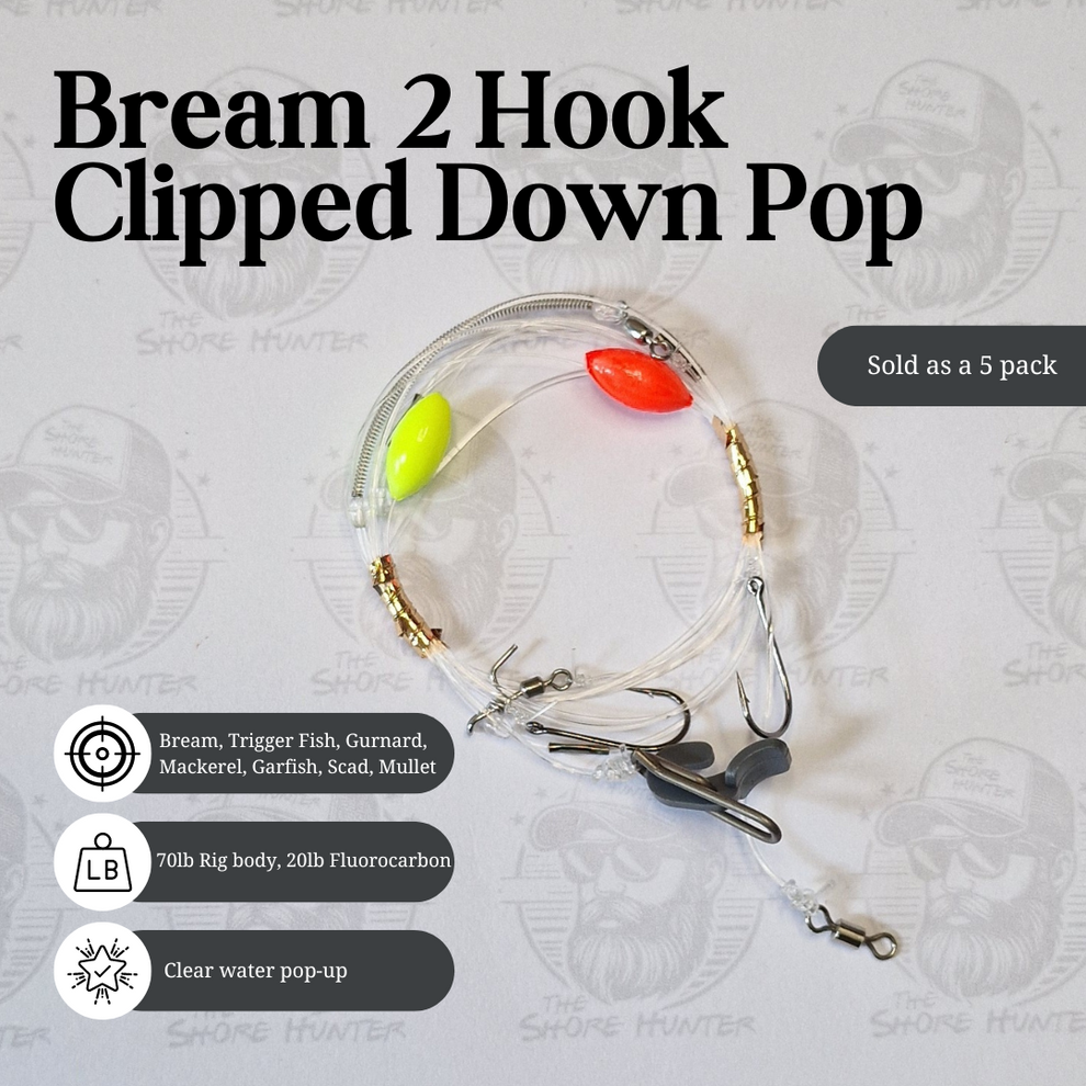 Cweights Bream Rig Bream 2 Hook Clipped Down Popup Rig (Fluorocarbon) - 5 pack – The Shore ...