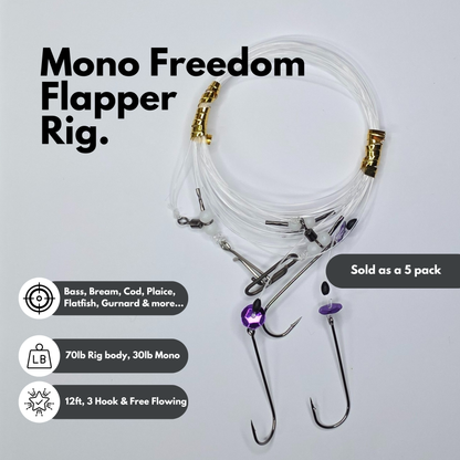 Mono Freedom Flapper Rig - 5 pack