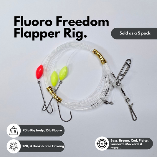 Fluoro Freedom Flapper Rig - 5 pack