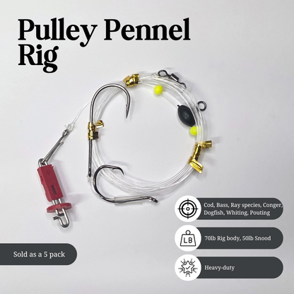 Pulley Pennel Rig (Gemini Splashdown) - 5 pack